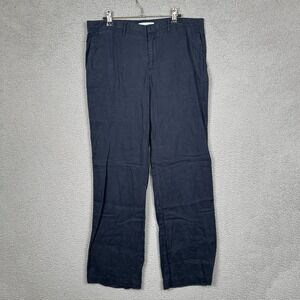 Banana Republic Pants Womens 8L Blue 100% Linen Vacation Resort‎ Coastal Beachy